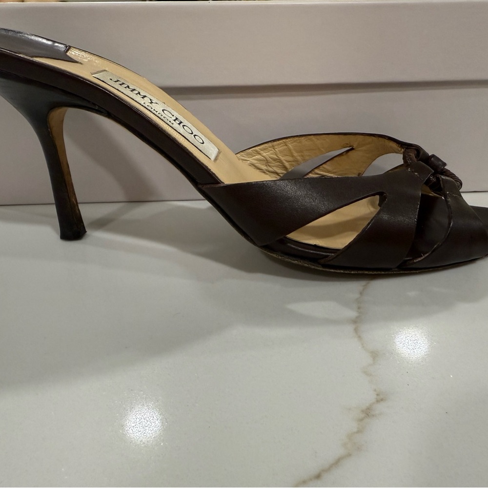 Jimmy Choo Brown Stiletto Heeled Sandal